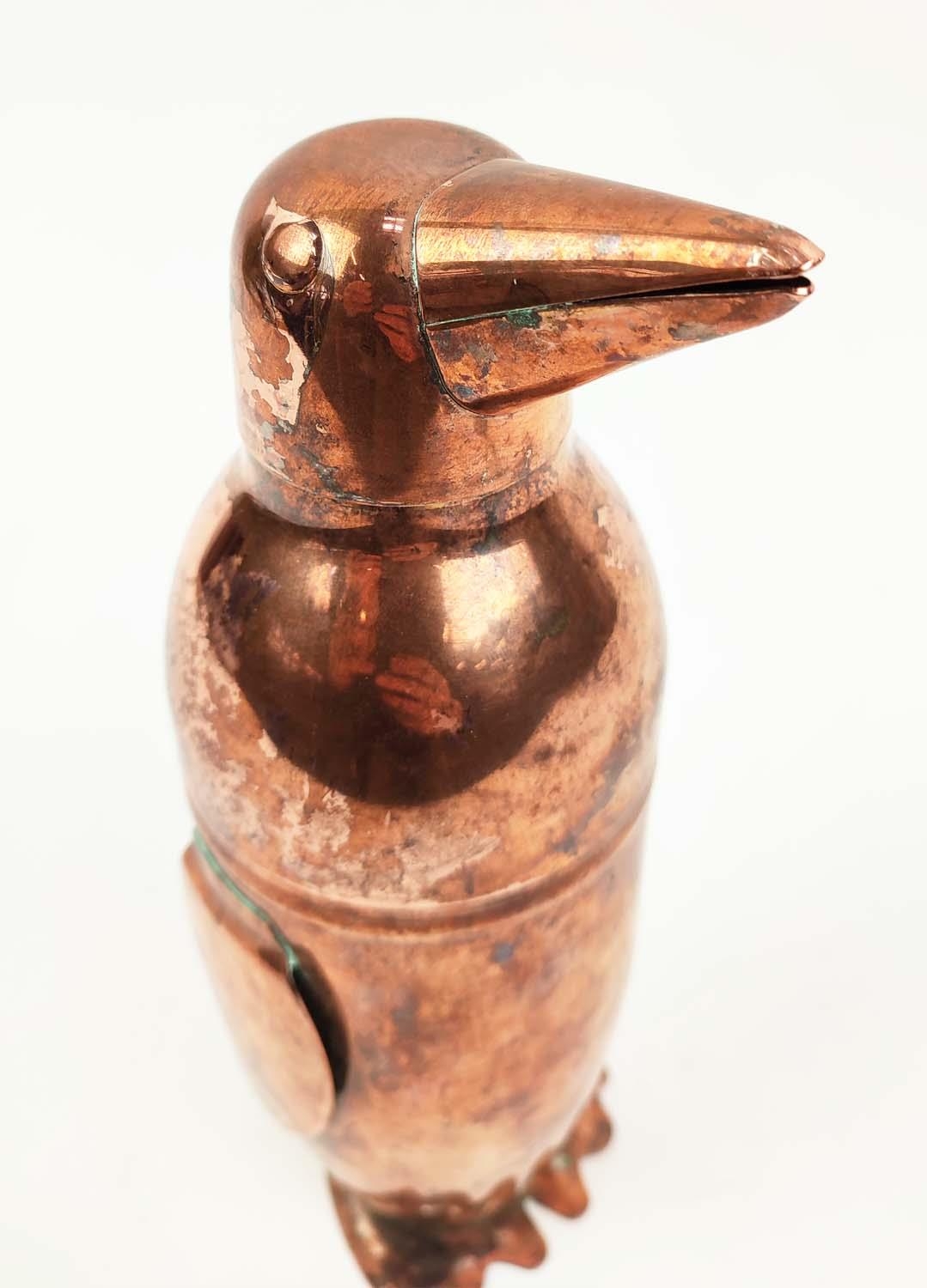 PENGUIN COCKTAIL SHAKER, copper, 25cm H, together with a set of metal cheese markers and a - Image 5 of 15