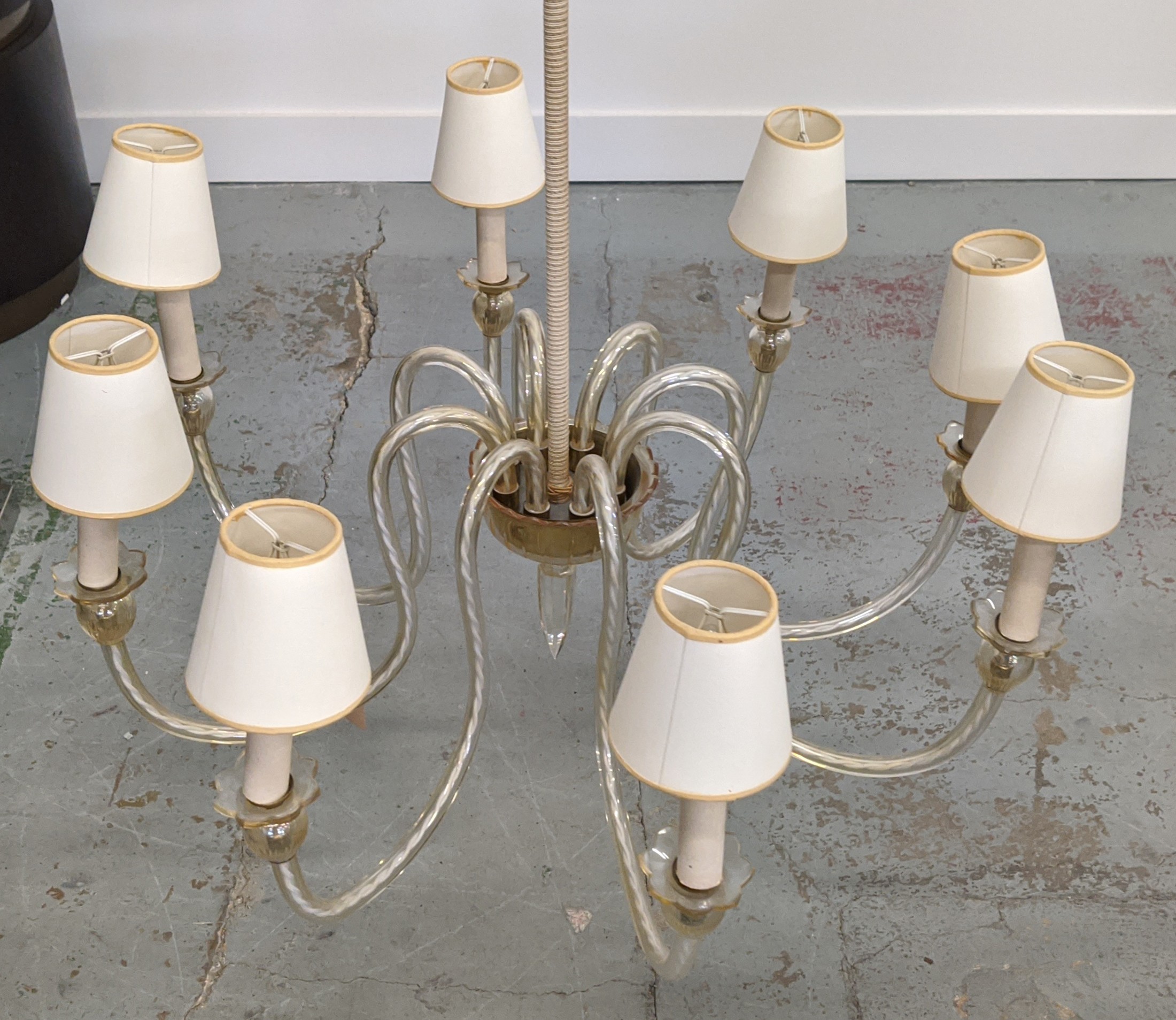 MURANO CHANDELIER, 8 branch, 111cm H x 69cm. - Image 3 of 6