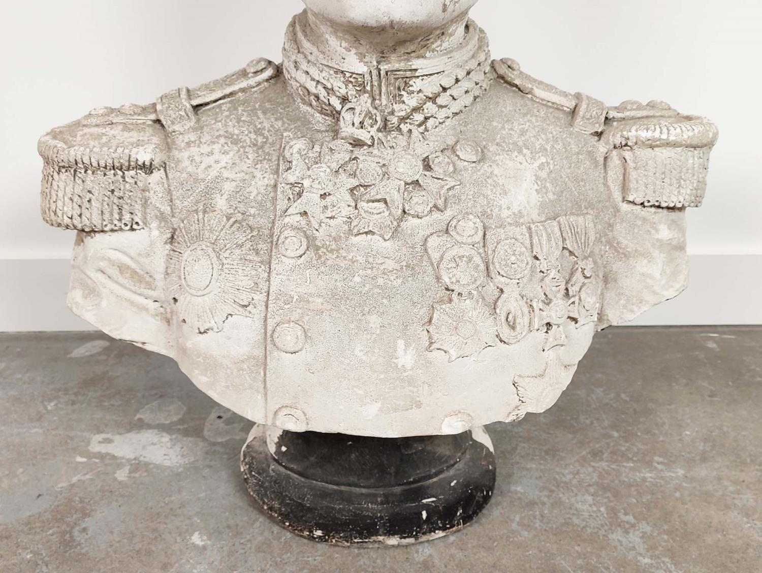 PLASTER BUST OF A GENERAL, 77cm H x 62cm. - Image 6 of 8