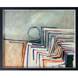 ALFREDO AVELLA (Italian 1924-1982), 'Landscape', gouache and collage, 38cm x 47cm, framed.