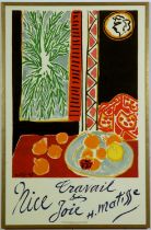 HENRI MATISSE, Nice Travail et Joie, large lithographic travel poster, 100cm x 65cm. (Subject to ARR