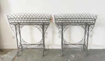 PLANT STANDS, a pair, Regency style wirework, 88cm H x 85cm. (2)