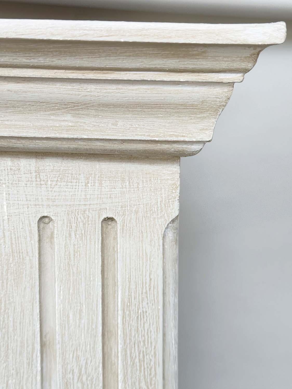 ARMOIRE, French style grey painted with single panelled door enclosing hanging space above a full - Image 8 of 11