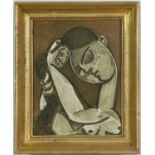 PABLO PICASSO, Femme Se Coiffant, signed in the plate, rare lithograph in colours on arches paper,