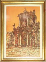 RICHARD BEER, 'Siracuse' etching in colours, signed and numbered 15/100, framed.
