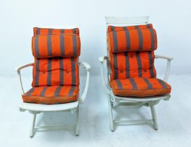 ATTRIBUTED TRICONFORT 'RIVIERA' POOL CHAIRS, a set of four, vintage 20th century French, two 60cm