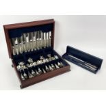 CANTEEN OF CUTLERY, Carrs of Sheffield silver plate along with a matching three piece carving set,