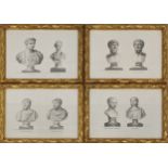 ITALIAN BUSTS ENGRAVINGS, a set of nine, 40cm x 50cm, gilt framed. (9)