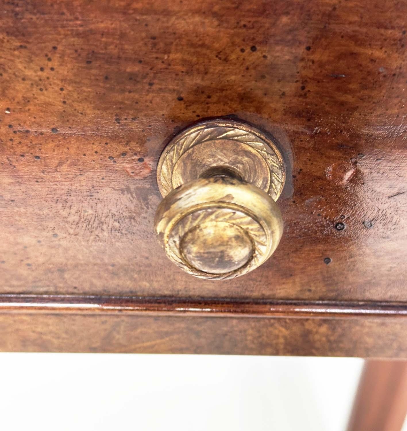 HALL TABLE, George III design burr walnut crossbanded with four frieze drawers and chamfered - Image 6 of 14