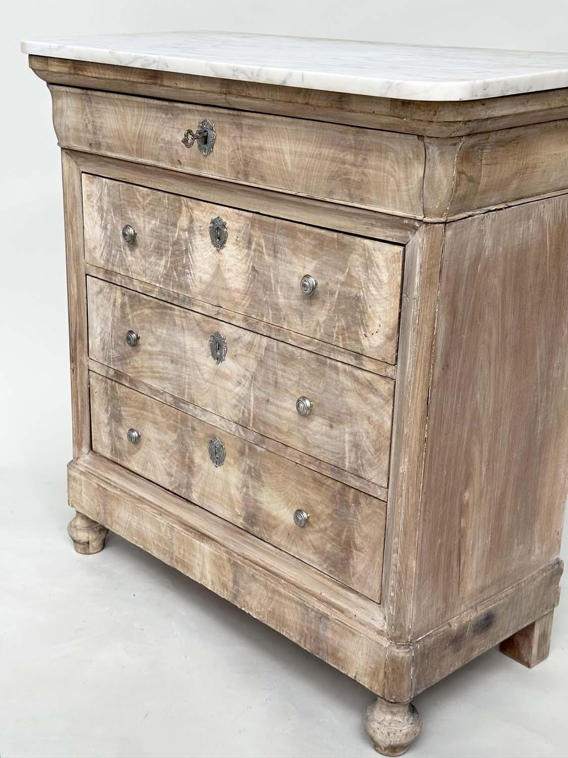 HALL COMMODE, 19th century French Louis Philippe flame mahogany with four long drawers and turned - Image 2 of 9