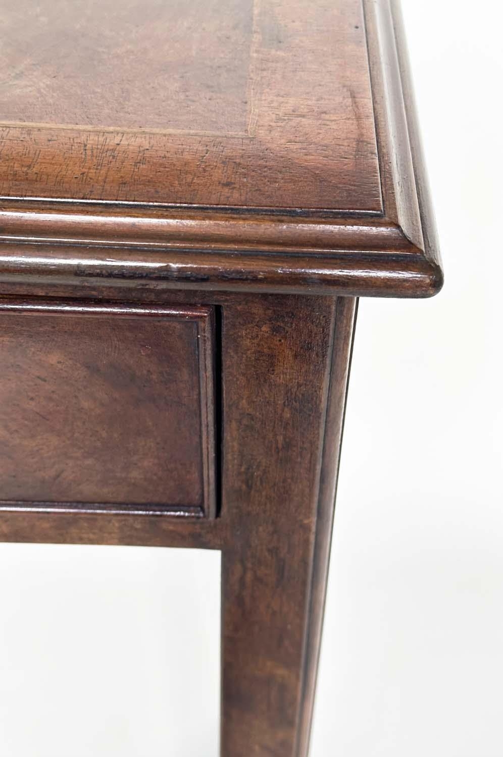 HALL TABLE, George III design burr walnut crossbanded with four frieze drawers and chamfered - Image 5 of 14