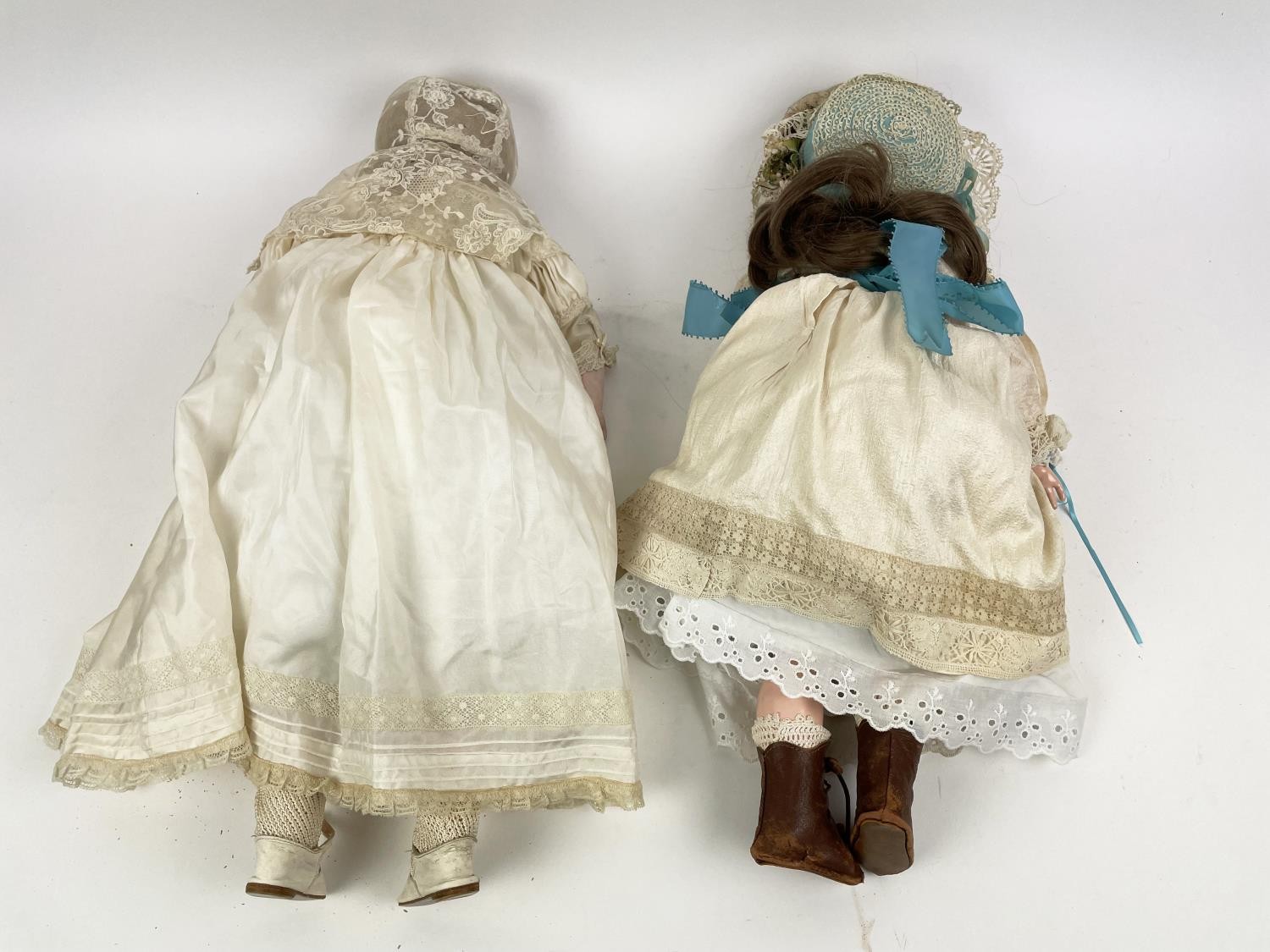 BISQUE HEAD DOLLS, two, c.1900-1910, German by Armand Marseille Kopplesdorf. (2) - Image 7 of 10