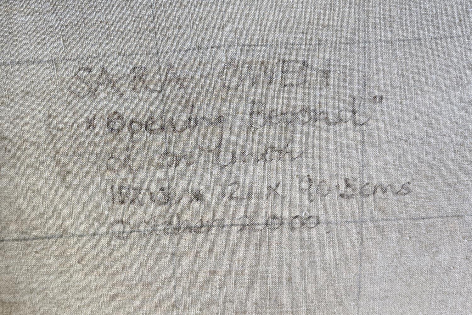 SARA OWEN, 'Opening beyond', oil on linen, 91cm x 122cm, framed. - Image 6 of 6