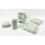 SCULPTURE, marble of adaptable building block form, unknown artist, approx 35cm H x 20cm D x 20cm W.