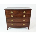 CHEST, late George III mahogany of five drawers, 101cm H x 111cm W x 52cm D.