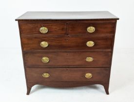 CHEST, late George III mahogany of five drawers, 101cm H x 111cm W x 52cm D.