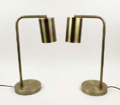 TABLE LAMPS, a pair, gilt metal, 50cm H. (2)