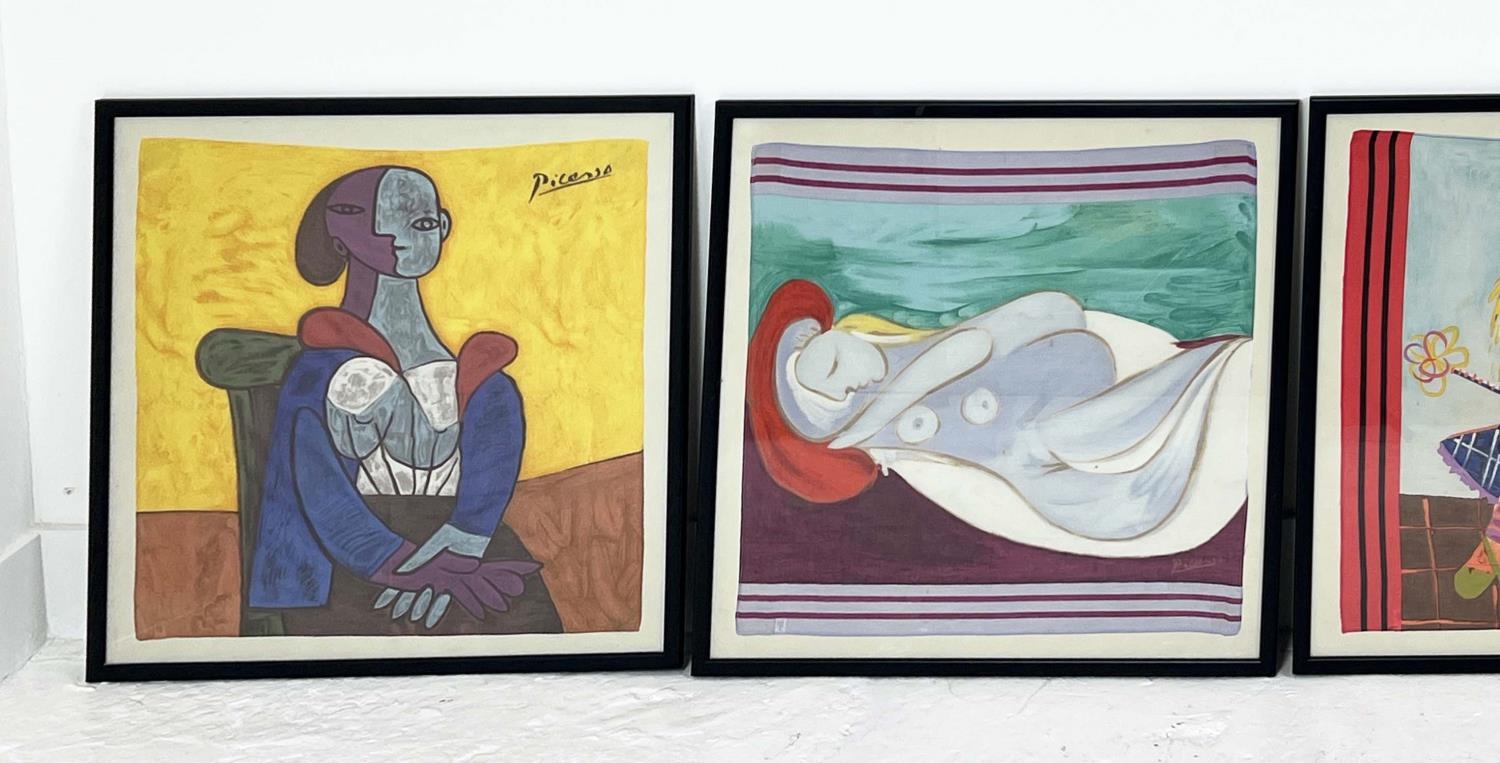 AFTER PABLO PICASSO (Spanish 1881-1973), a set of four silk scarfs, signed in the plate, 58cm x - Image 5 of 5