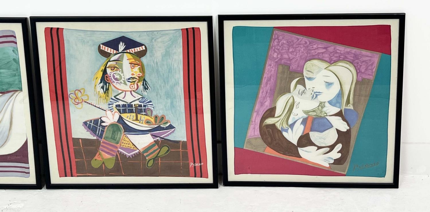 AFTER PABLO PICASSO (Spanish 1881-1973), a set of four silk scarfs, signed in the plate, 58cm x - Image 4 of 5