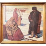 20TH CENTURY RUSSIAN SCHOOL, oil on canvas, framed, 113cm H x 124cm W.