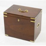 SILVERSMITH'S BOX, Victorian mahogany and brass bound, bears engraved plaque, 35cm H x 41cm x 28cm.