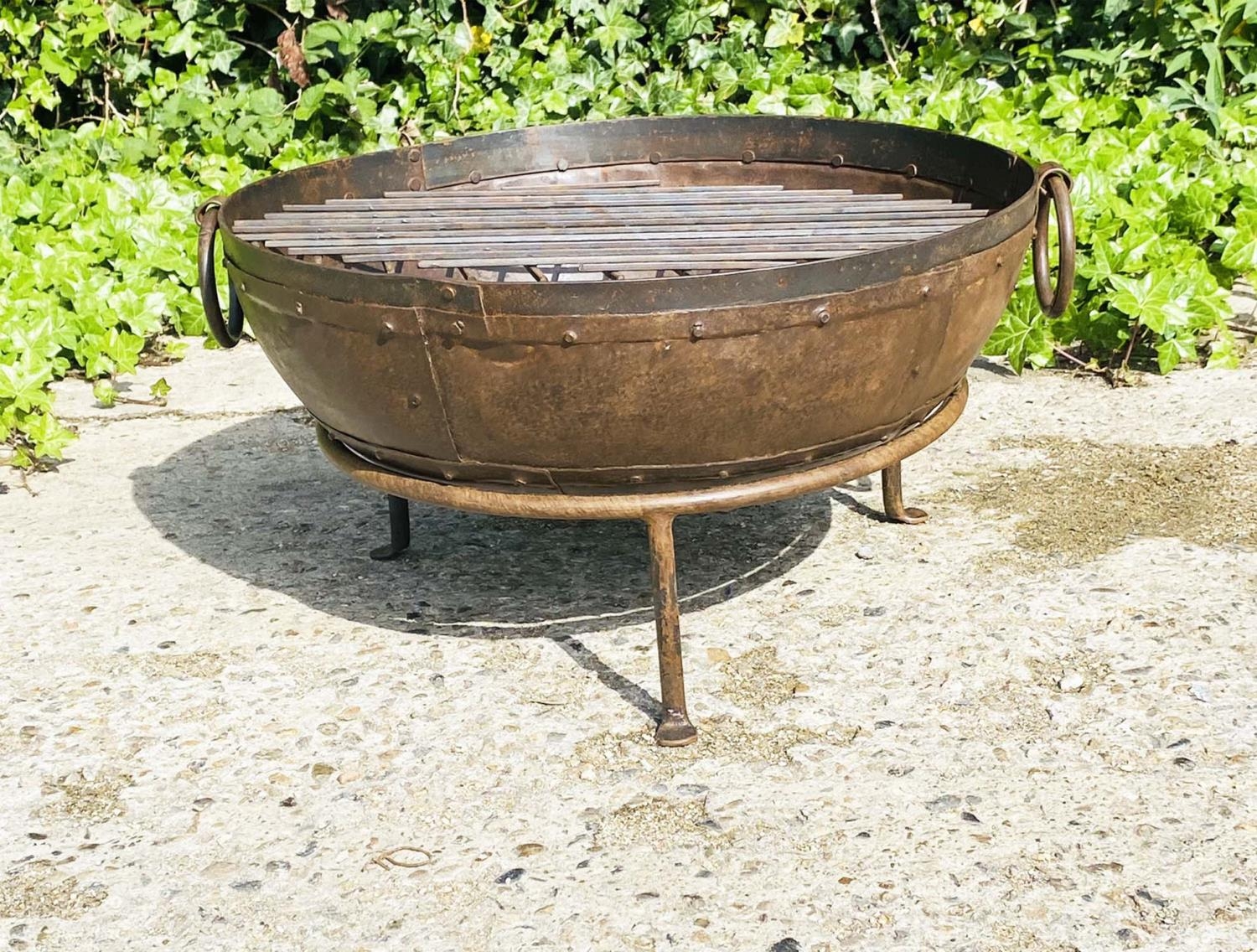 KADAI FIRE BOWL, on stand, 47cm x 64cm x 60cm. - Image 2 of 6