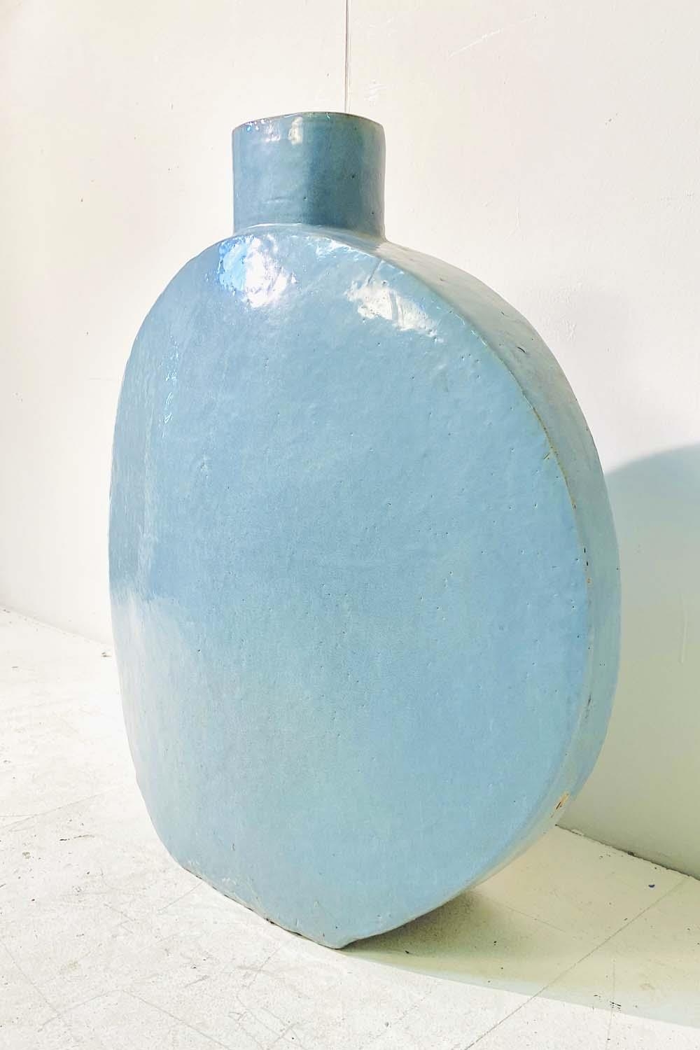 CHINESE STYLE MOON VASE, light blue glazed ceramic, 72cm H x 70cm W - Image 2 of 5