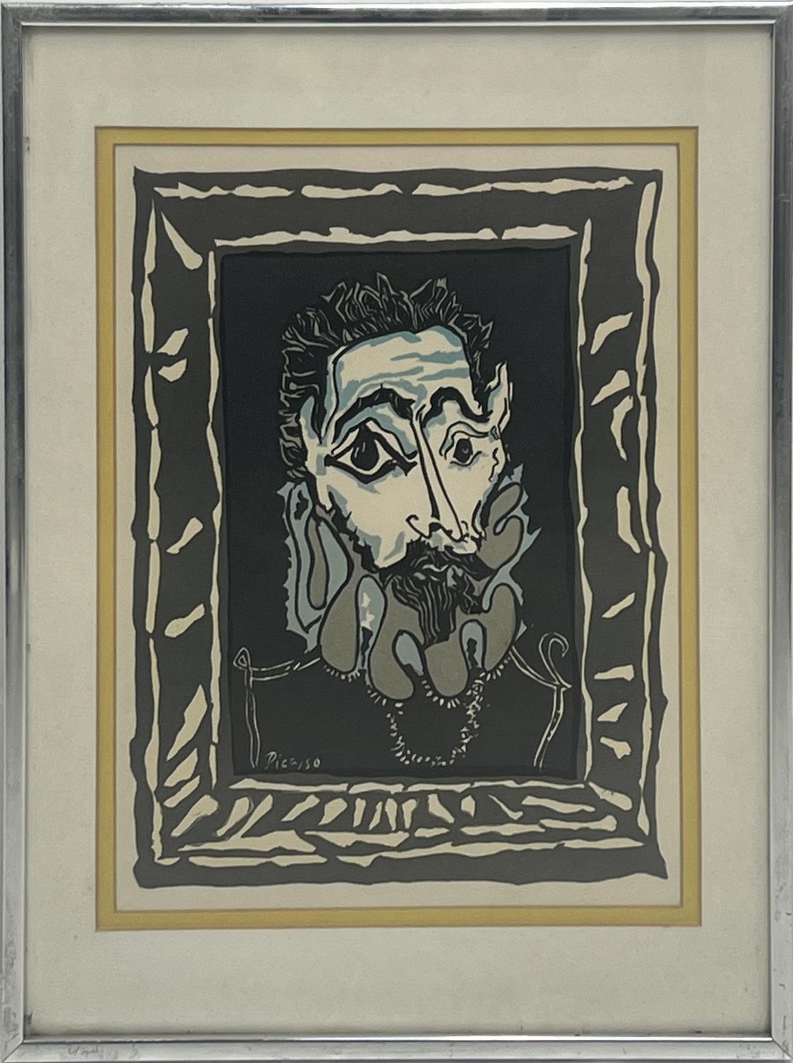AFTER PABLO PICASSO (1881-1993), L'Homme a la Fraise, 1963', lithograph, 30cm x 22cm, framed.