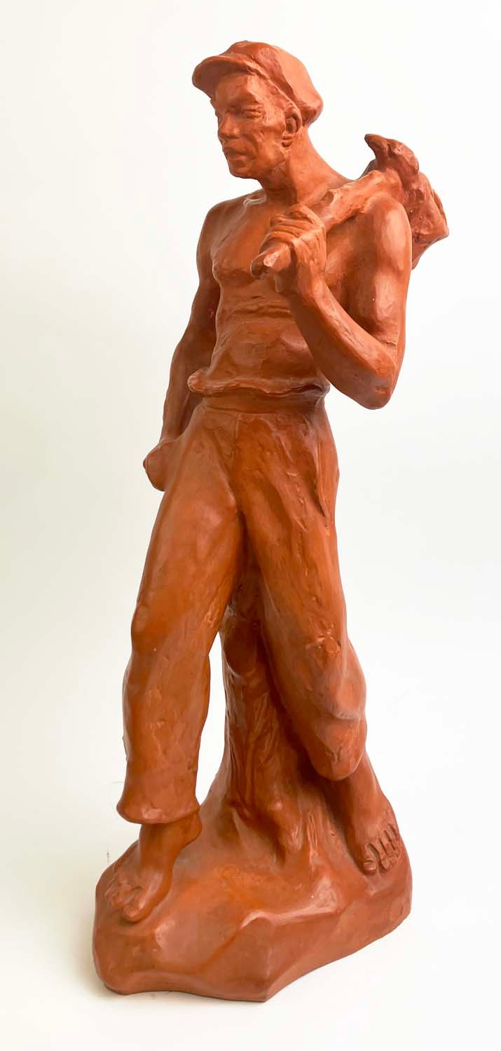 JOSEF ARNOST GAUSE (1910-1988), 'Le Travailleur', terracota, 52.5cm, signed.