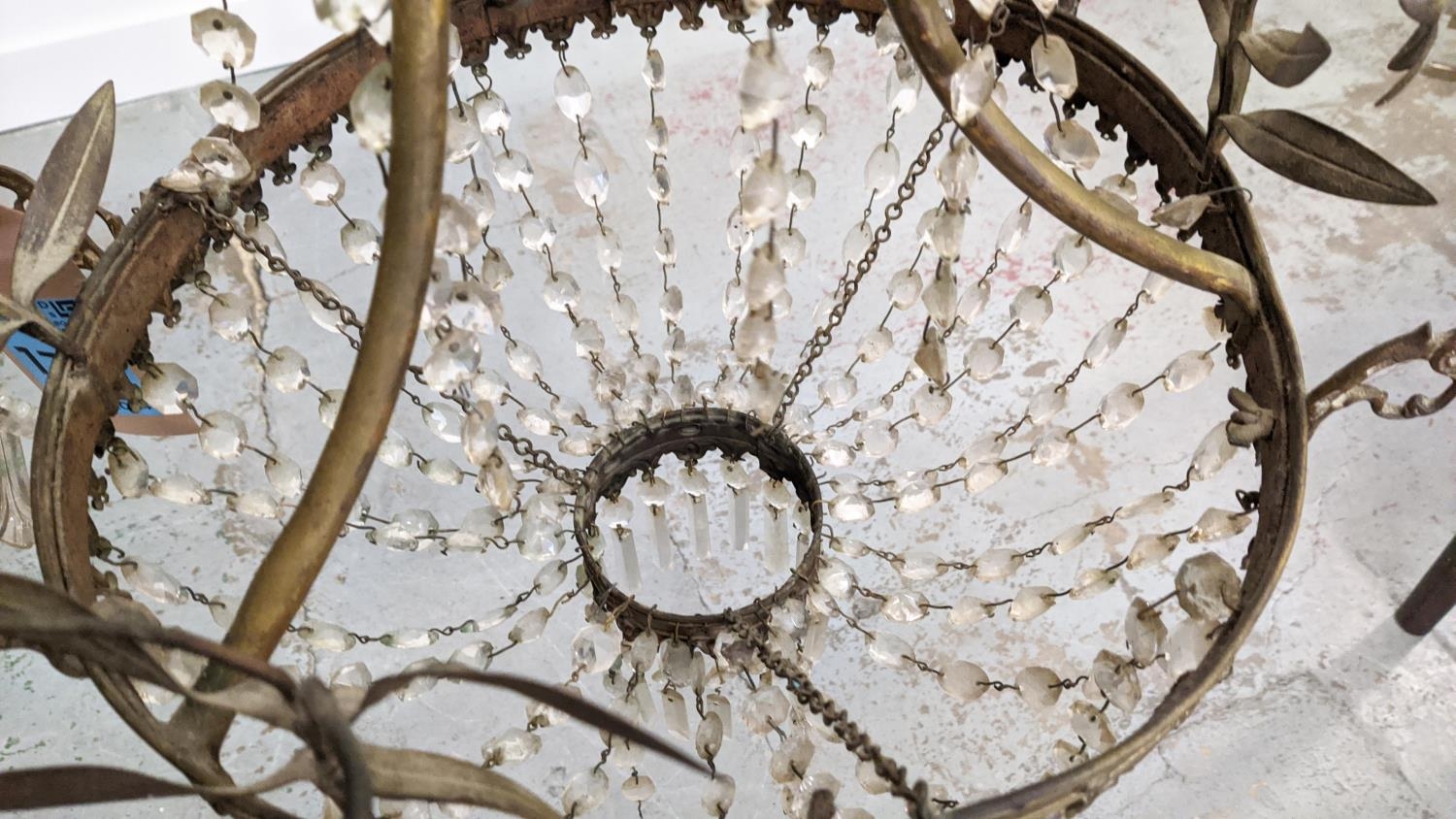 CHANDELIER, late 19th/early 20th century French, six branch, 100cm H approx. - Image 7 of 7