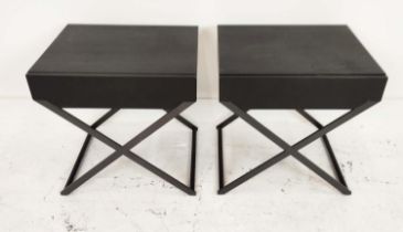 CAMERICH ENZO SIDE TABLES, a pair, each with single drawer, 50cm H x 50cm x 42cm. (2)