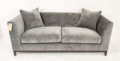 BESPOKE SOFA LONDON SOFA, grey upholstery with two scatter cushions, 200cm x 85cm x 75cm.