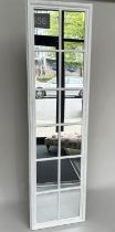WINDOW MIRROR, rectangular window pane mirror with distressed white frame from India Jane, 220cm H x