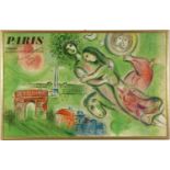 MARC CHAGALL, Paris Opera Le Plafond de Chagall Romeo and Juliette, rare large original lithographic