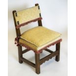 CHILD'S CHAIR, 66cm H x 38cm W, late 18th century North Italian, walnut and beechwood, with squab
