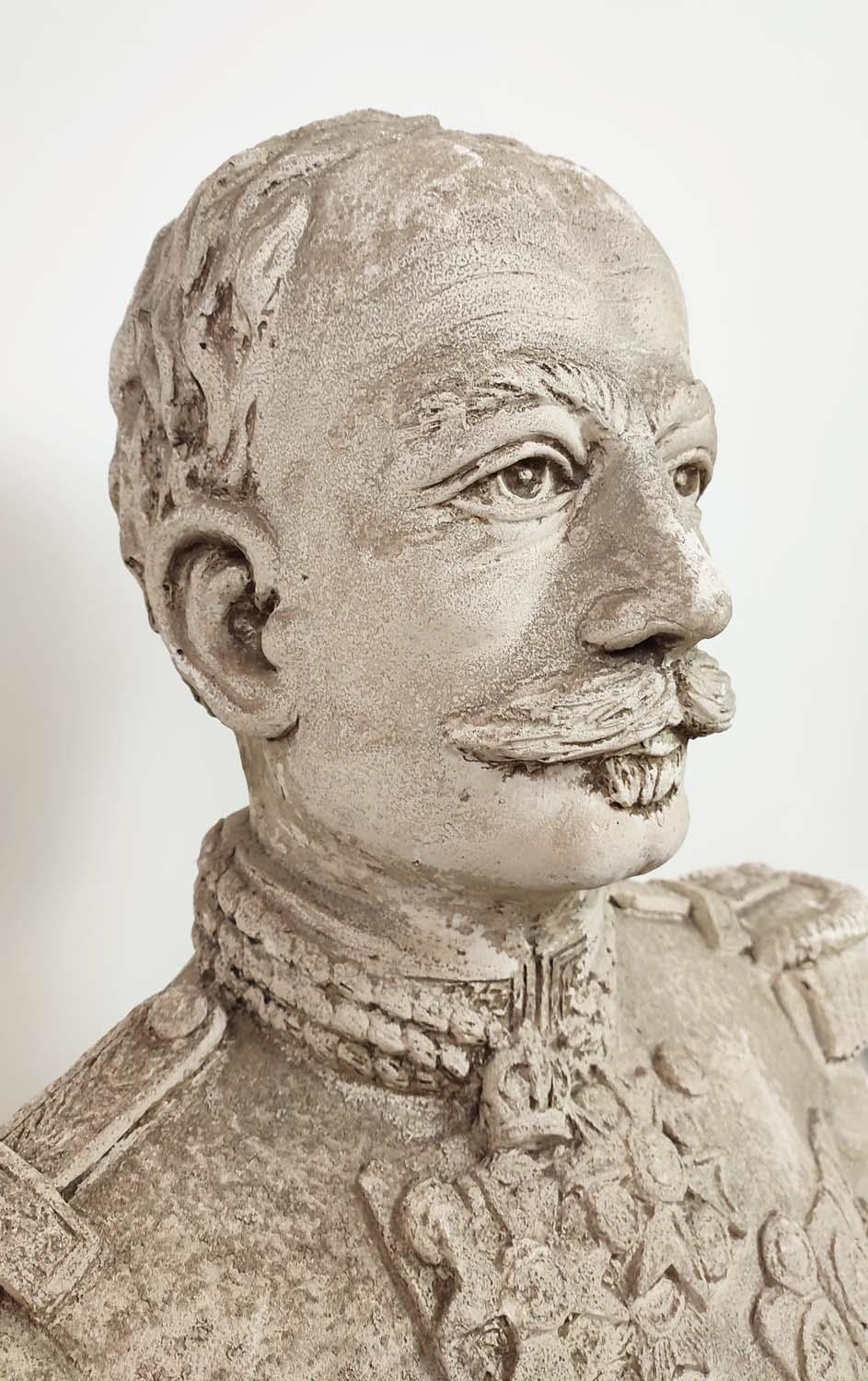 PLASTER BUST OF A GENERAL, 77cm H x 62cm. - Image 5 of 8