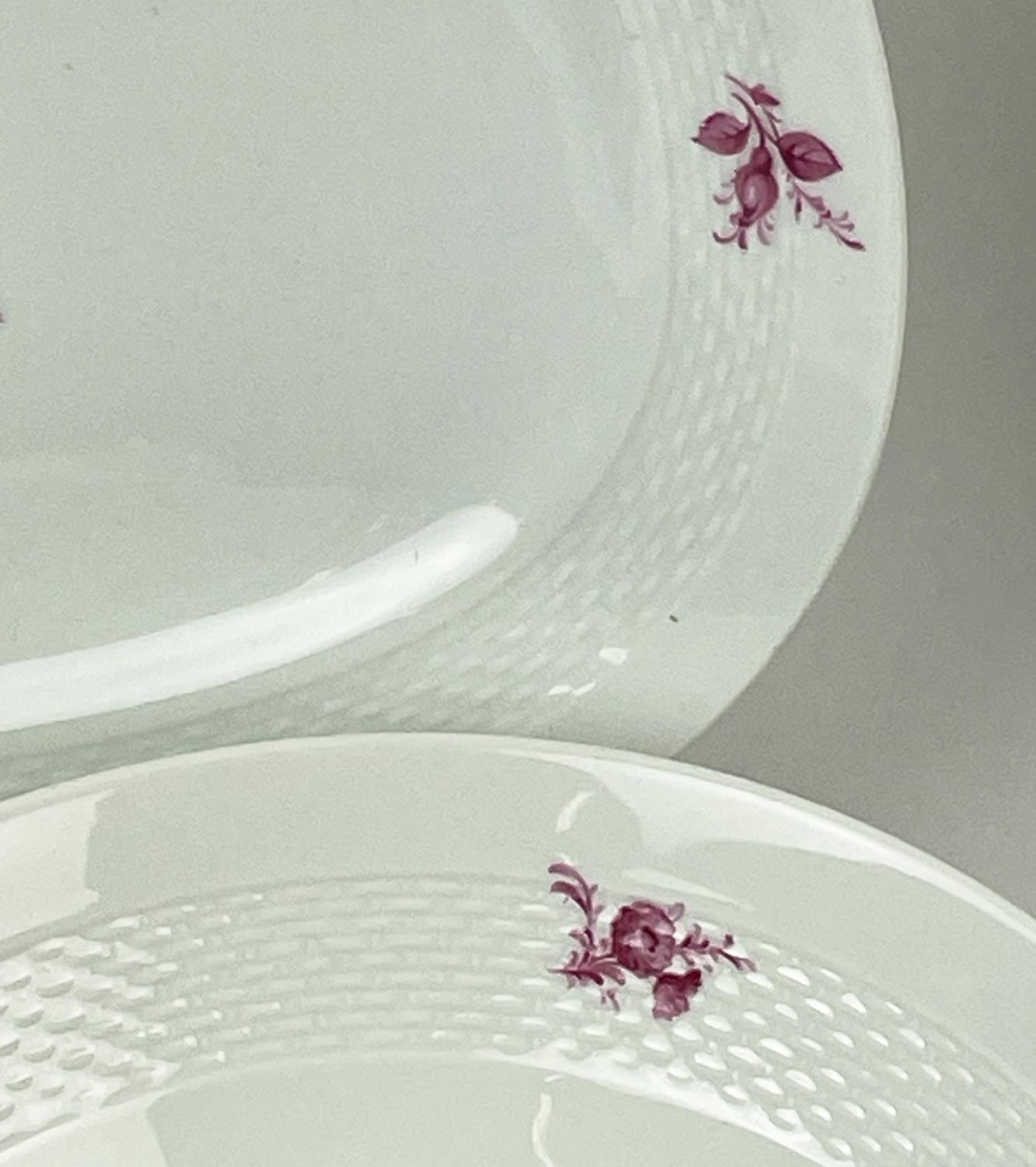 SUPPER SERVICE, European porcelain, Hutschen Reuther with rose pink flowers and sprig sprays, twelve - Image 3 of 10