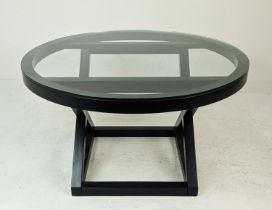 EICHHOLTZ DINING TABLE, circular glass top, 130cm W x 78cm H.