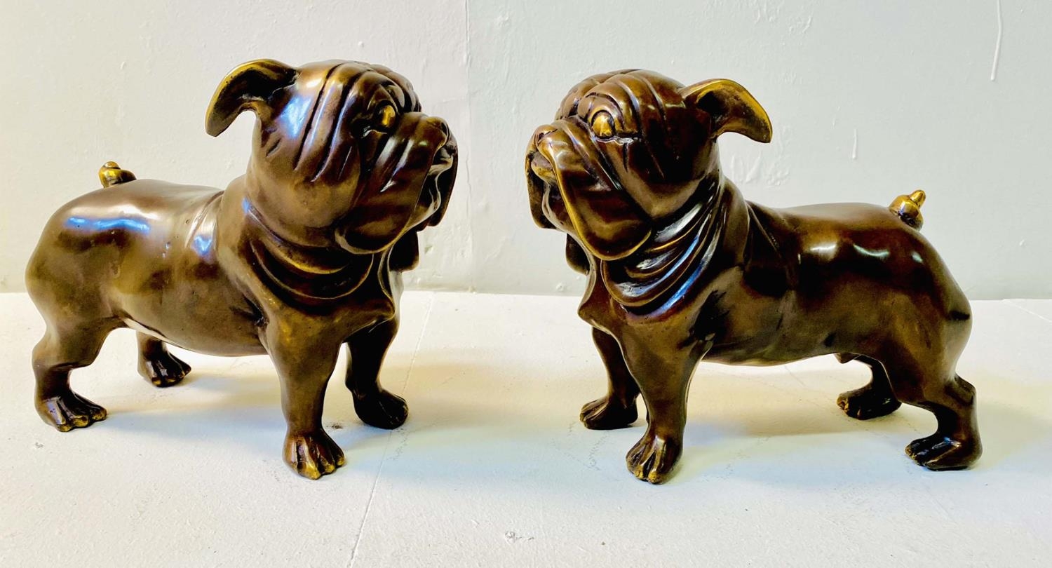 BULLDOGS, a pair, in bronze, 29cm H x 38cm L (2) - Image 4 of 4