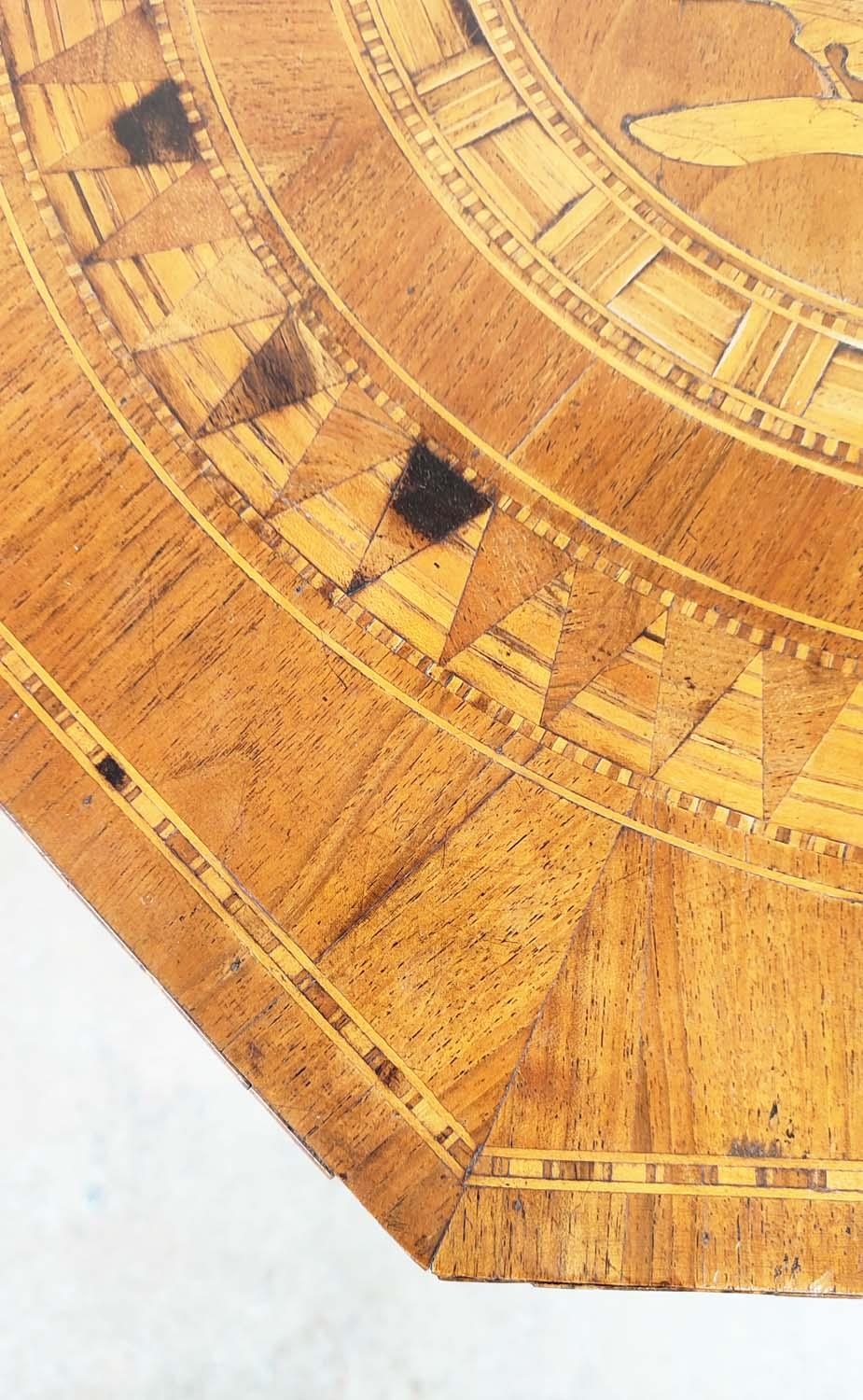 OCCASIONAL TABLE, mid 19th century Italian walnut, marquetry and parquetry with octagonal top on - Image 8 of 9
