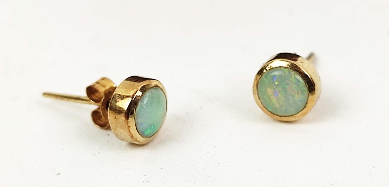 PAIR OF GOLD & OPAL STUD EARINGS, set in 9ct rose gold, plus a pair of 14ct gold and freshwater - Image 3 of 10