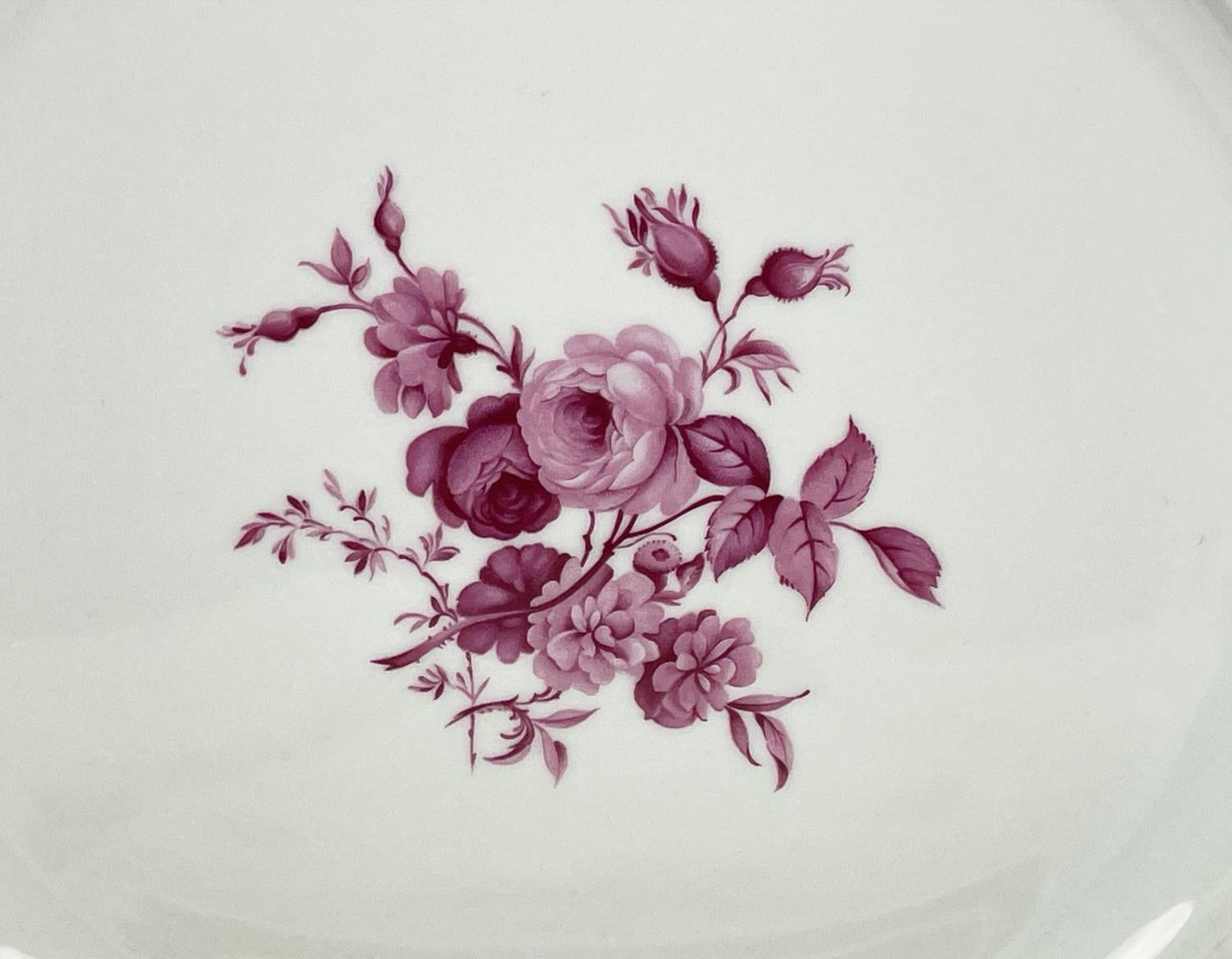 SUPPER SERVICE, European porcelain, Hutschen Reuther with rose pink flowers and sprig sprays, twelve - Image 9 of 10