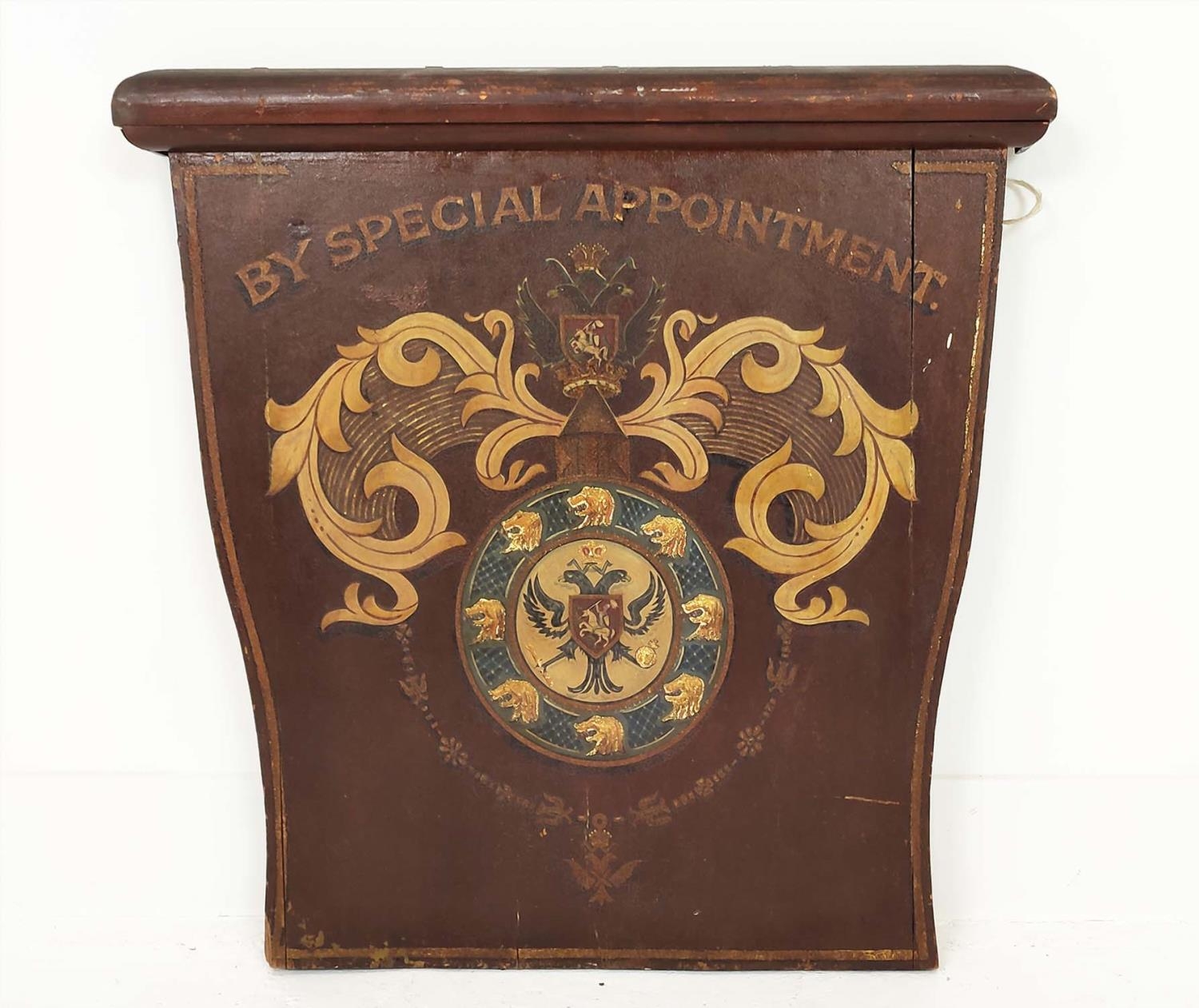 HERALDIC SIGN, 'By special appointment', 67cm x 67cm.