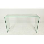EICHHOLTZ CONSOLE TABLE, curved glass, 104cm W x 71cm H x 40cm D.