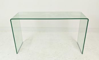 EICHHOLTZ CONSOLE TABLE, curved glass, 104cm W x 71cm H x 40cm D.