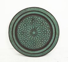 NEAR EASTERN COPPER CHARGER, incised Islamic decoration, 96cm diam.