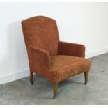 ARMCHAIR, Edwardian in tweed patterned chenille, 98cm H x 70cm x 75cm.