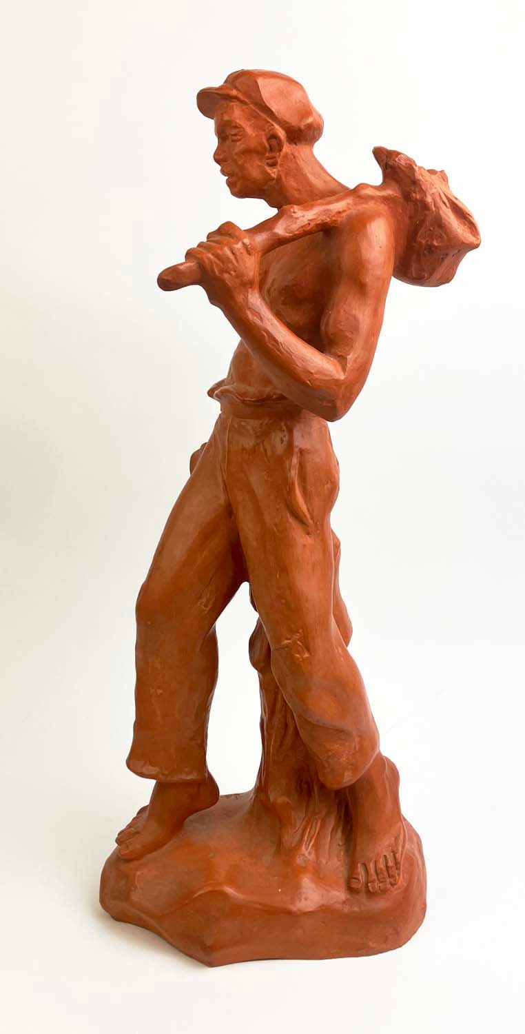 JOSEF ARNOST GAUSE (1910-1988), 'Le Travailleur', terracota, 52.5cm, signed. - Image 2 of 7