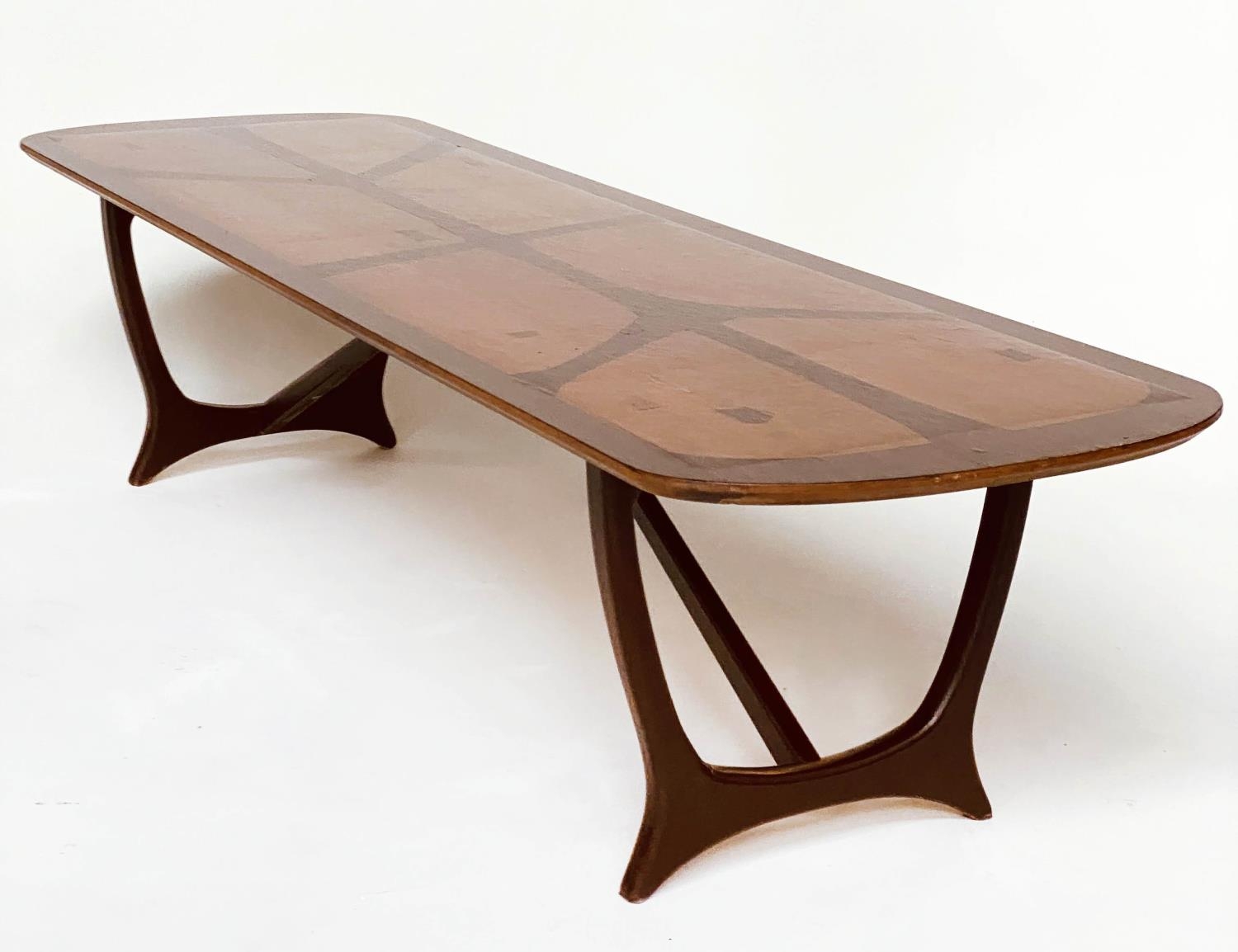 HEALS LONG TOM TABLE, mid 20th century parquetry specimen wood by Everest for Heals, 152cm W x - Image 4 of 9