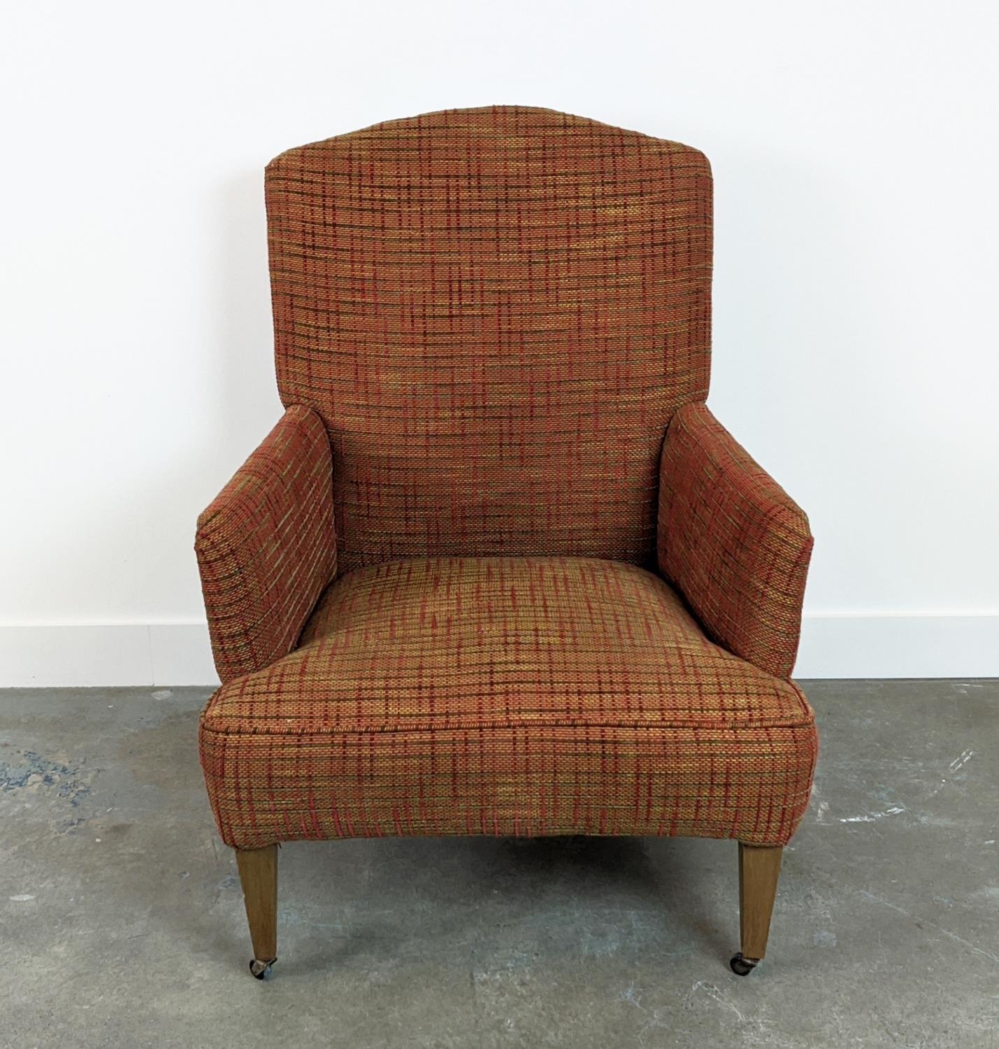 ARMCHAIR, Edwardian in tweed patterned chenille, 98cm H x 70cm x 75cm. - Image 2 of 6